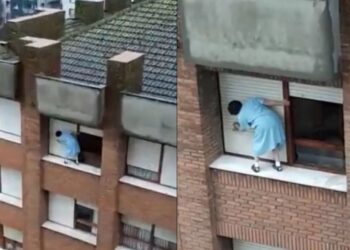 ¿Qué pasa en Santander con los que limpian cristales estilo Spider-Man?