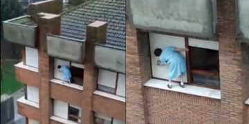 ¿Qué pasa en Santander con los que limpian cristales estilo Spider-Man?