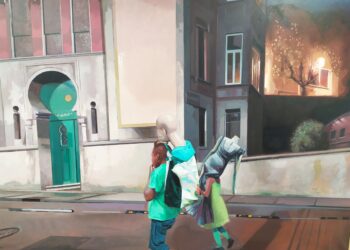 Exposición de cuadros sobre paisajes de Santander de noche