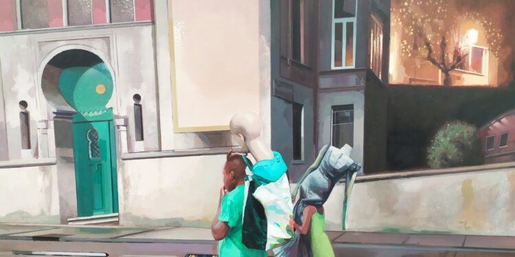 Exposición de cuadros sobre paisajes de Santander de noche