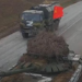 Carros de combate rusos en Ucrania con la bandera de la Unión Soviética